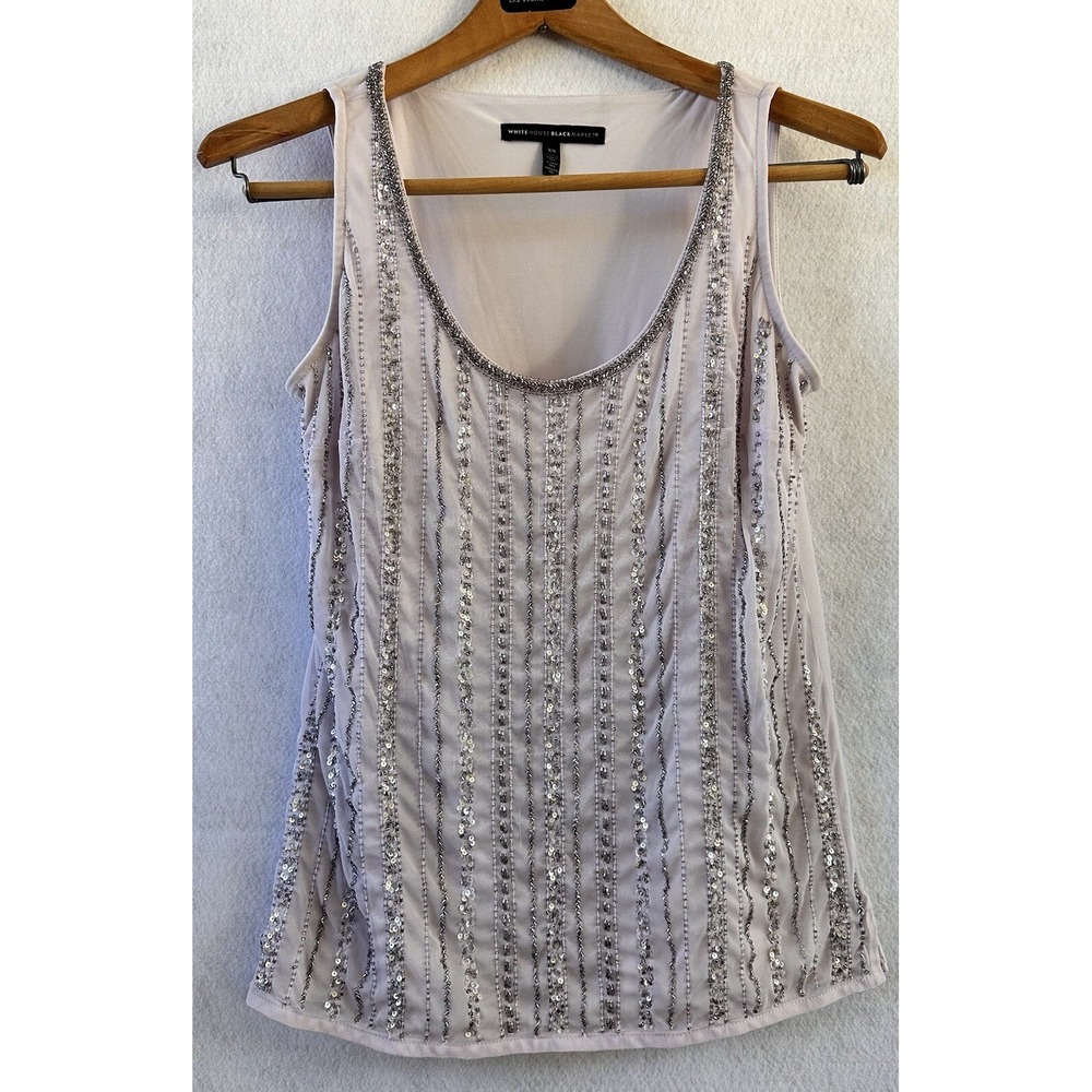 White House Black Market Sequin Tank Women XS Purple Excellent